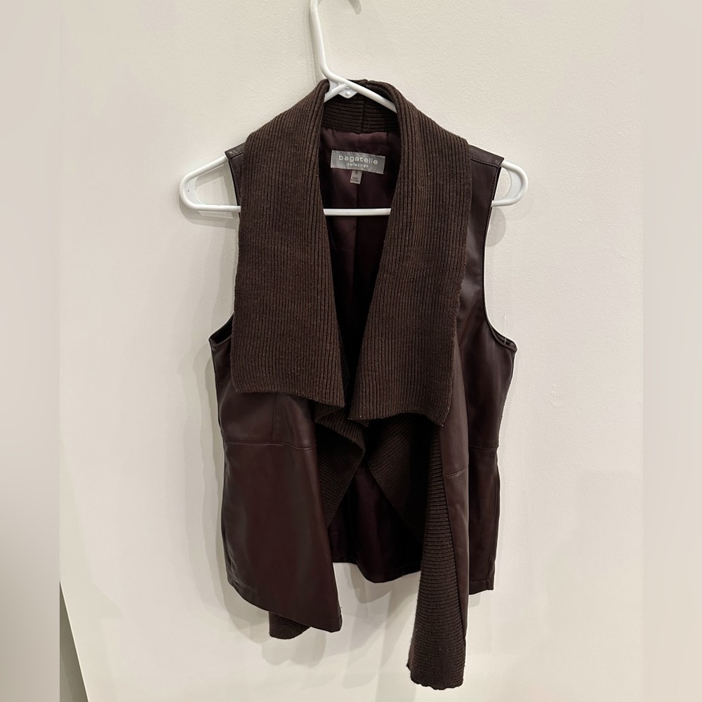 Maroon Faux Leather vest